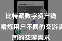 比特派数字资产钱包 精炼用户不同的交游需求