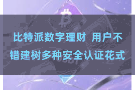比特派数字理财  用户不错建树多种安全认证花式